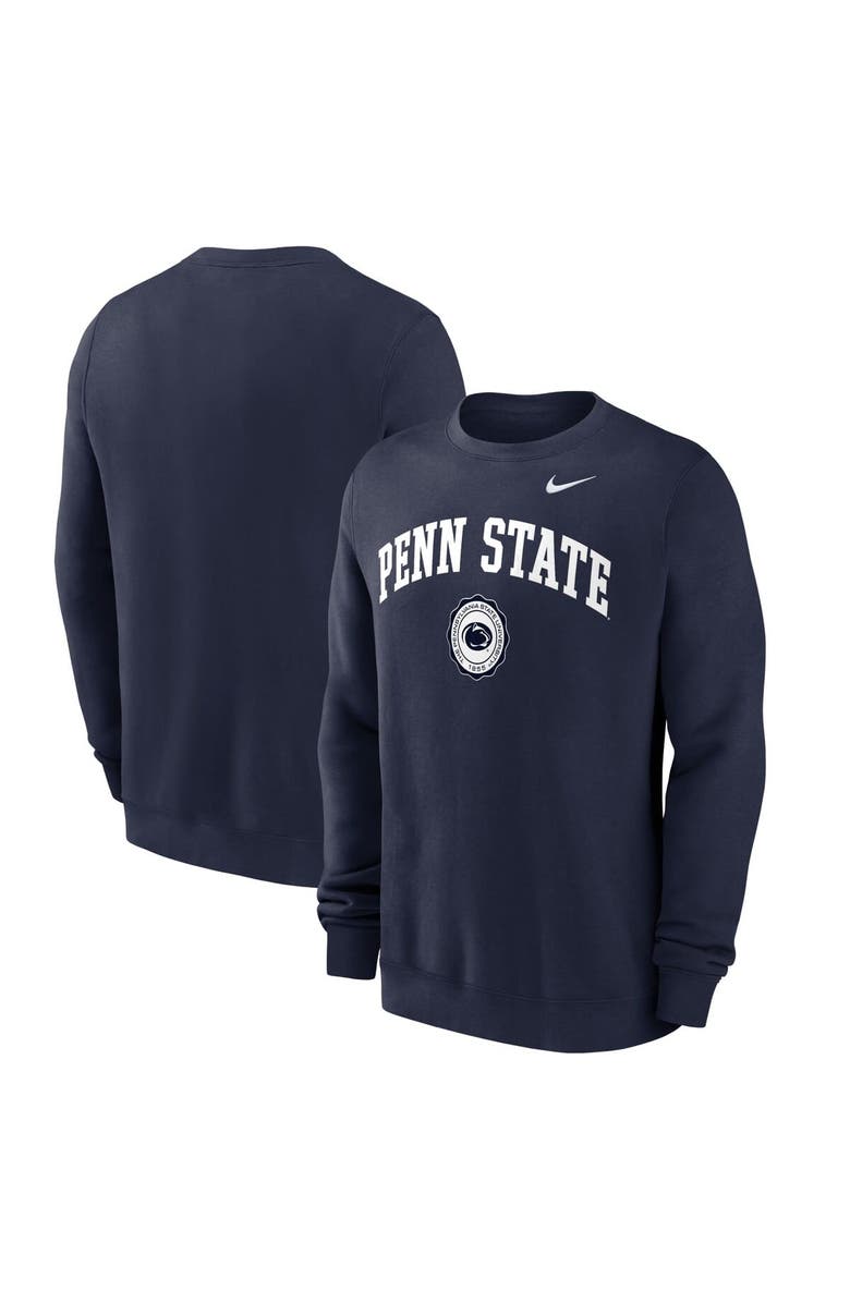 Nike Men's Nike Navy Penn State Nittany Lions Arched Seal Pullover Sweatshirt, Alternate, color, Navy