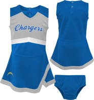 Outerstuff Girls Toddler Powder Blue Los Angeles Chargers Cheer Captain Dress with Bloomers