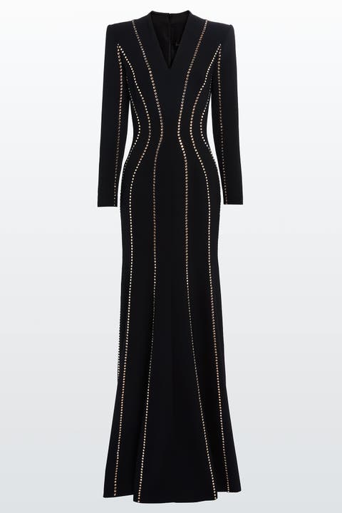 Victoire Rhinestone-Embellished Maxi Gown