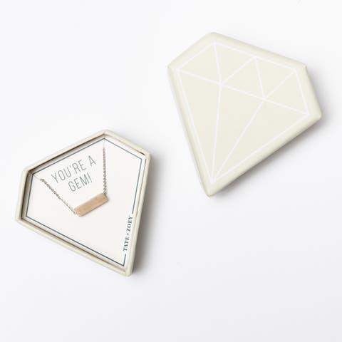 You're a Gem Necklace, Pink Burnished Brass Pink