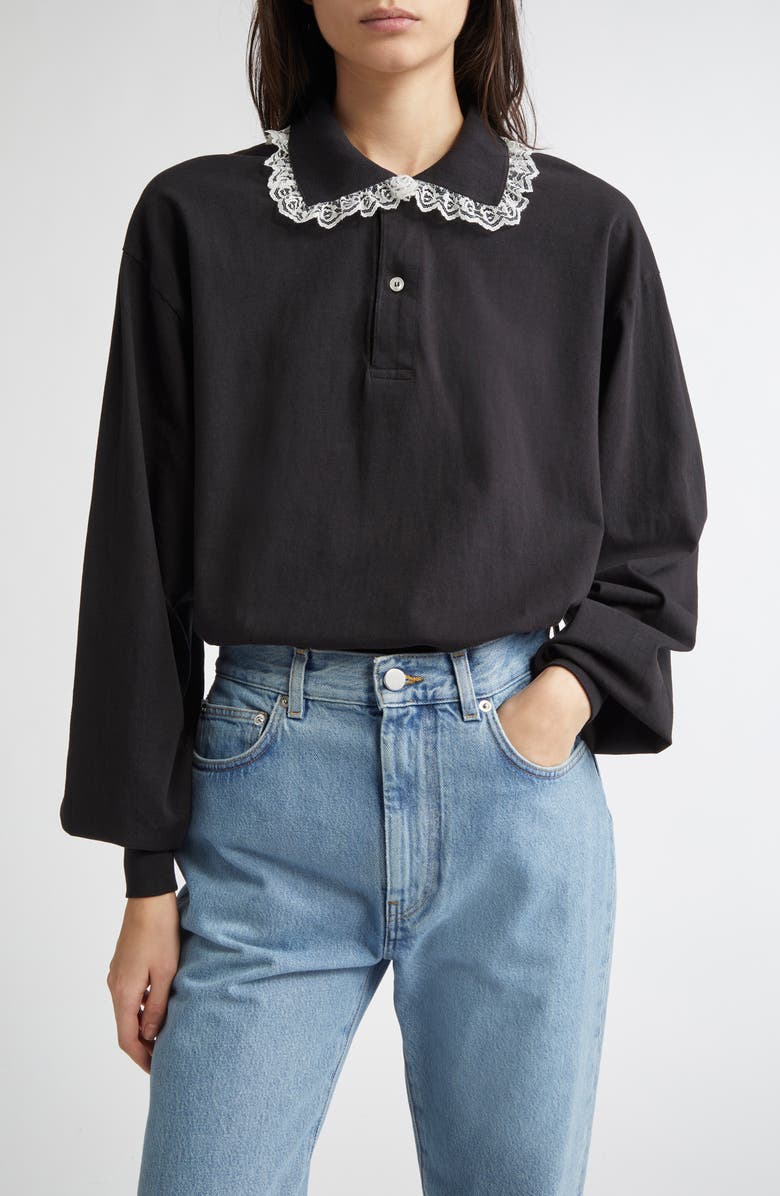 Tanner Fletcher Gender Inclusive Lace Trim Polo, Main, color,