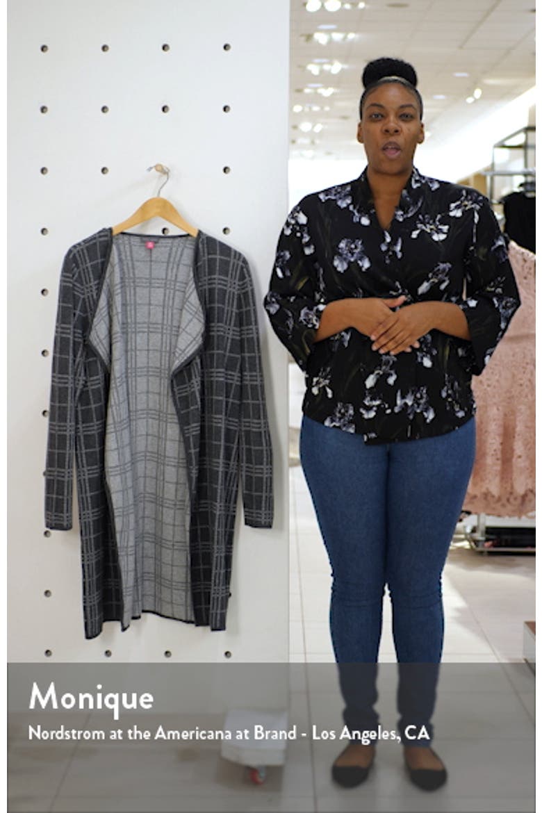 Plaid Open Front Combed Cotton Cardigan video