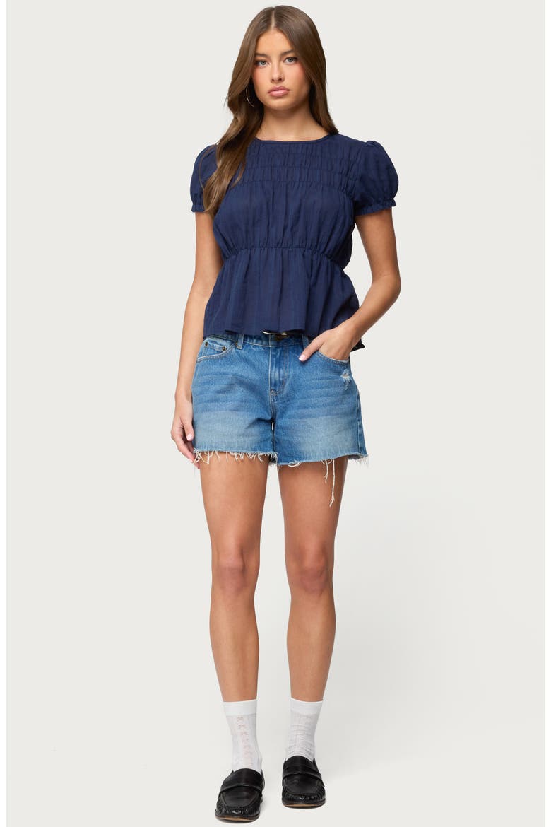 Maricella Peplum Top, Alternate, color, NAVY