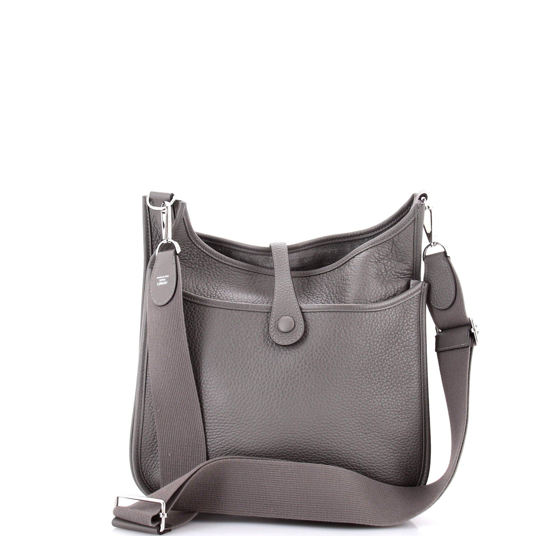 Pre-Owned Hermes Evelyne Bag Gen III Clemence PM, Alternate, color, Gris Meyer