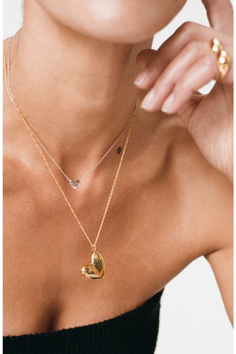 Heart Charm Necklace, Alternate, color, STERLING SILVER