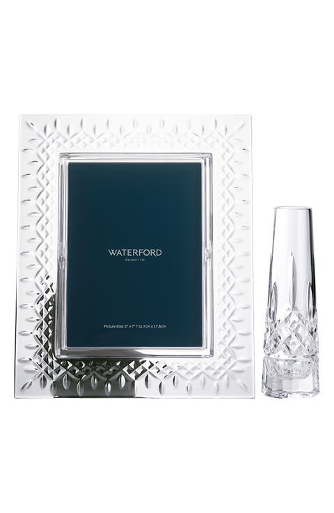 Lismore Crystal Picture Frame & Bud Vase Set