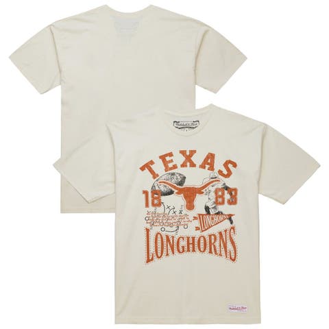 Men's Mitchell & Ness  Cream Texas Longhorns Heritage Scholar T-Shirt