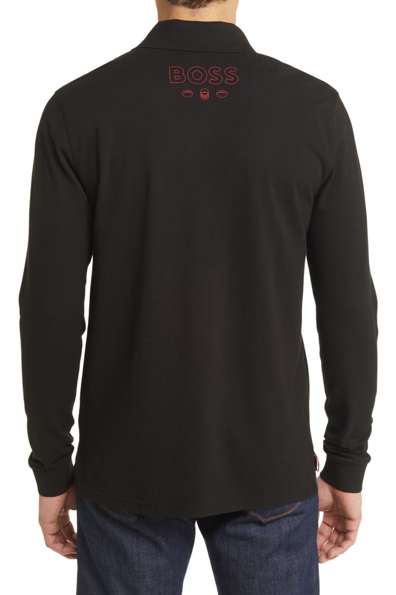 x NFL Patlong Long Sleeve Piqué Polo, Alternate, color, KANSAS CITY CHIEFS BLACK