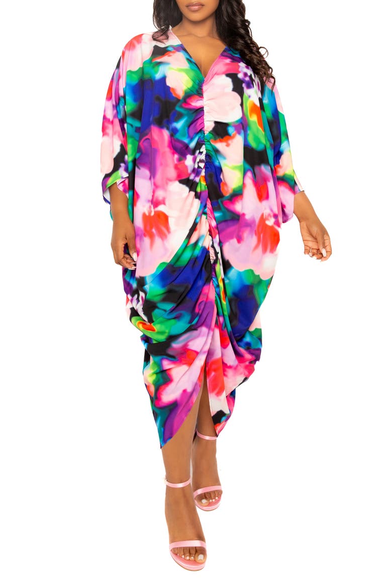 Abstract Floral Center Ruched Dress video