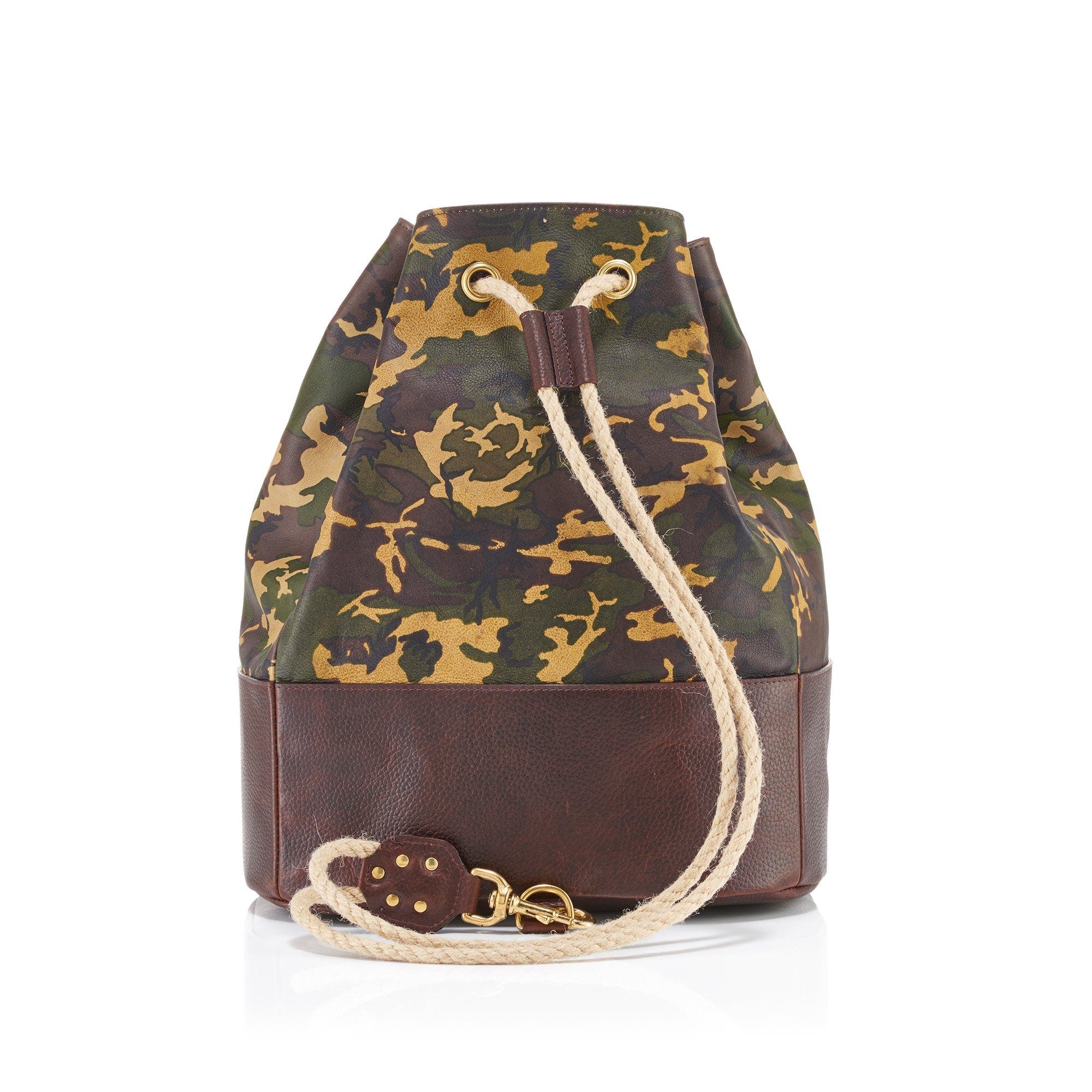 Wanderlust Leather Duffle Bag, Alternate, color, Tan Camo