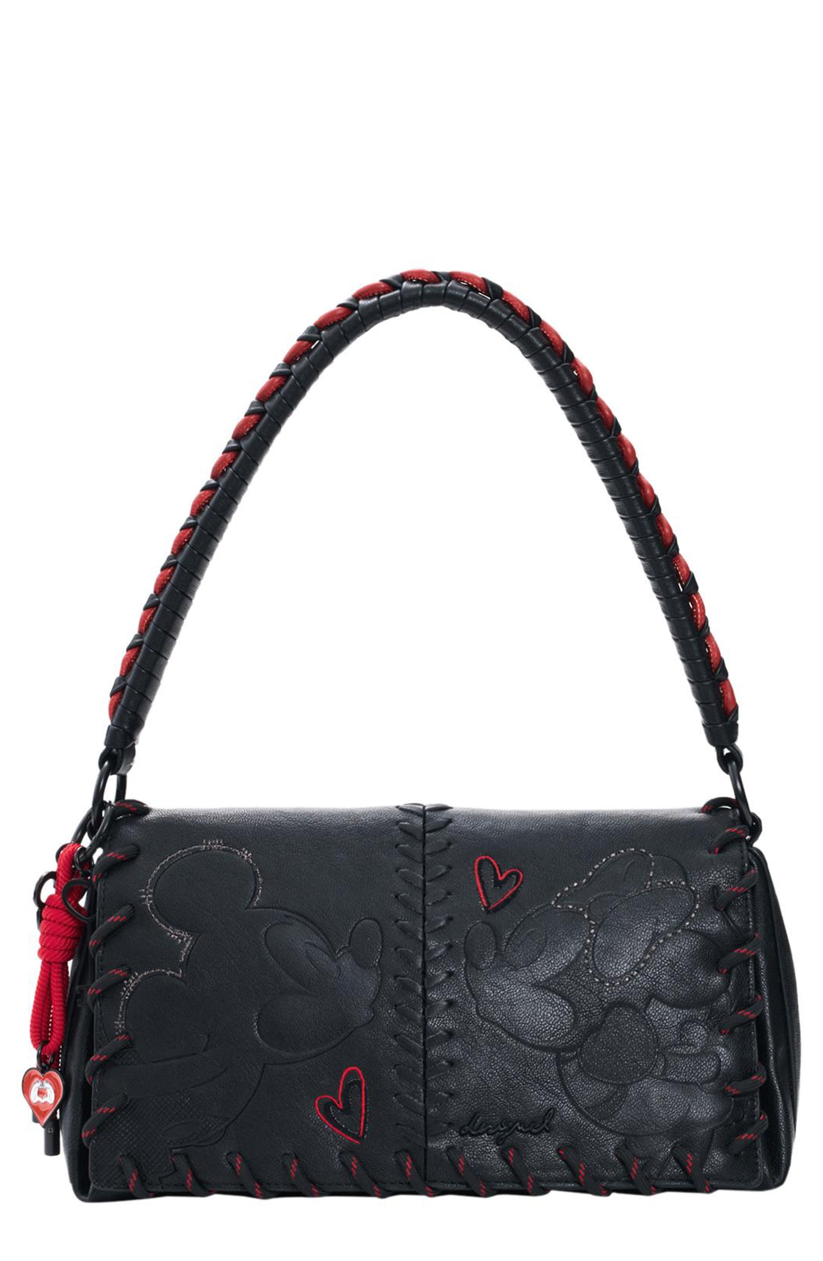 Desigual Mickey & Minnie Faux Leather Crossbody Bag, Main, color, 