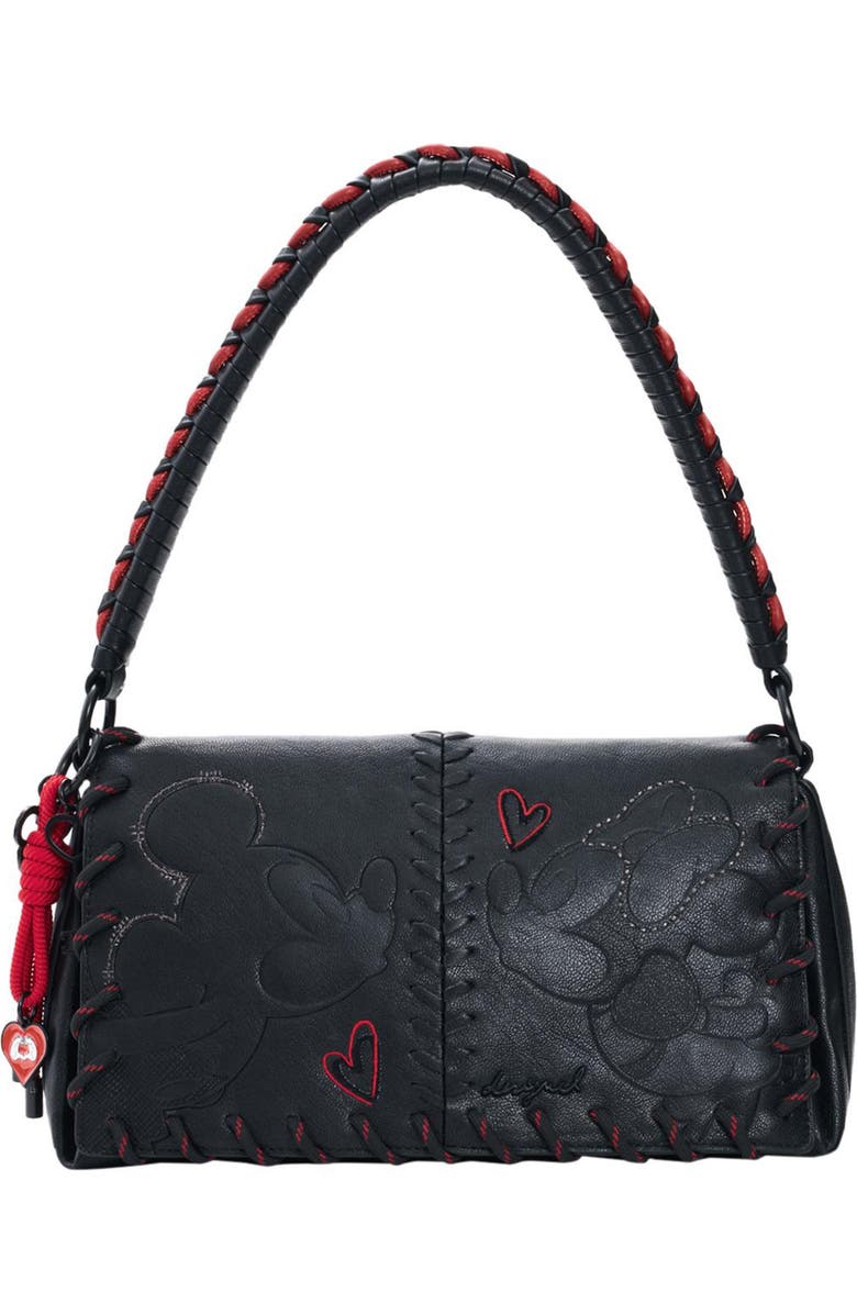 Desigual Mickey & Minnie Faux Leather Crossbody Bag, Main, color,
