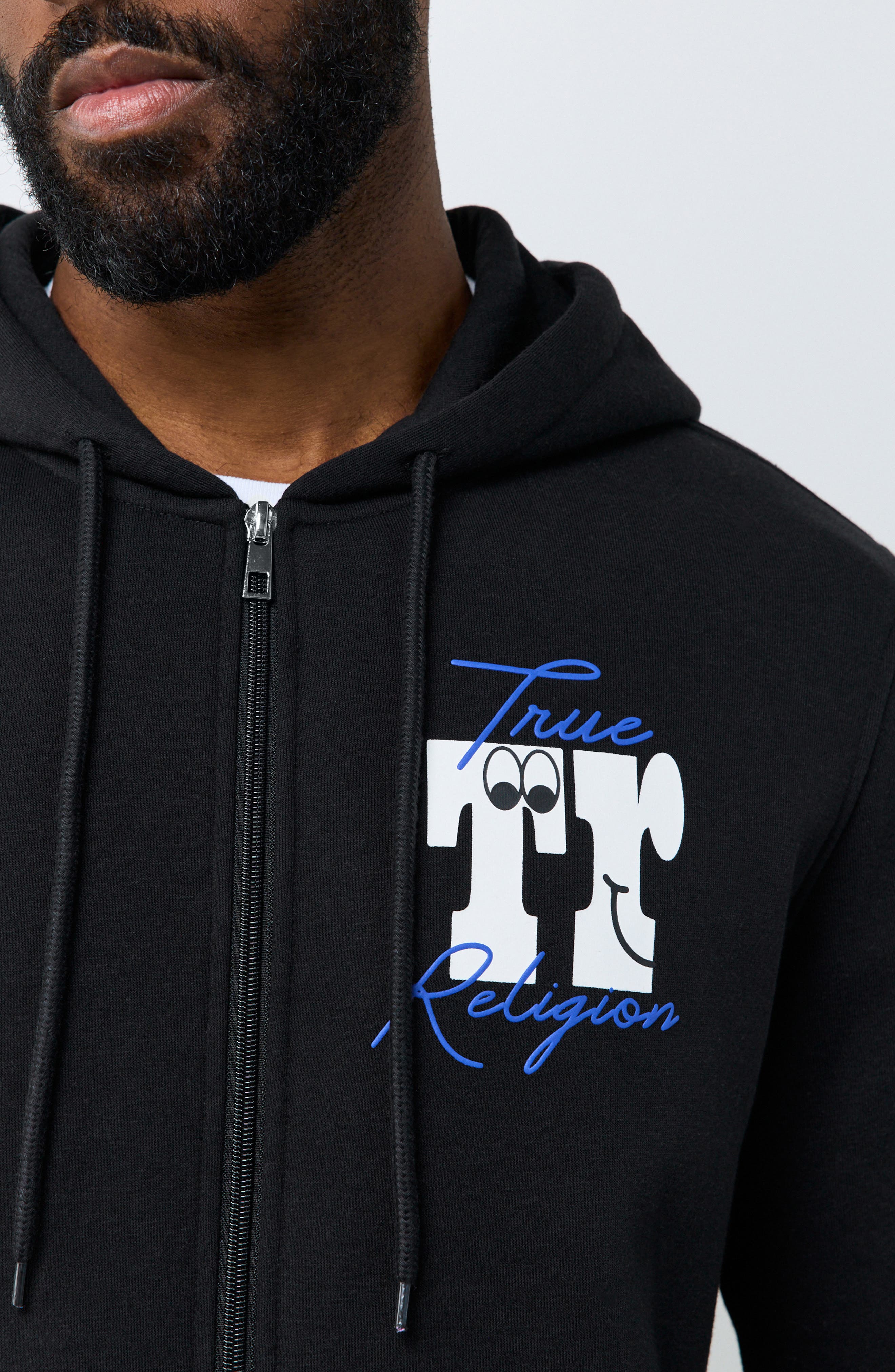 True Religion Script Logo Full Zip Hoodie (Men) | Nordstromrack