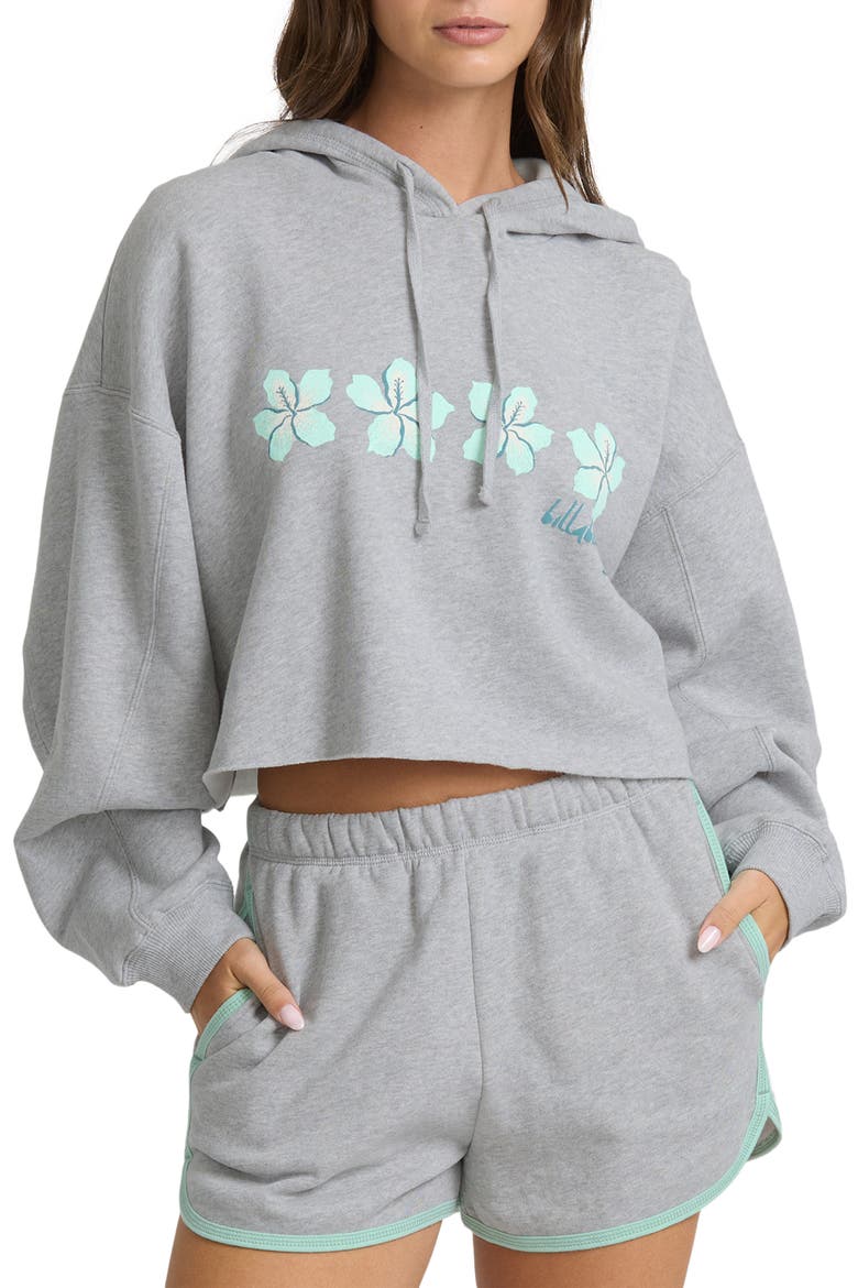 Palmer Fleece Crop Hoodie, Main, color, HEATHER GRAY