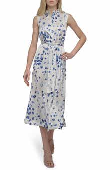 DKNY Floral Sleeveless Shirtdress