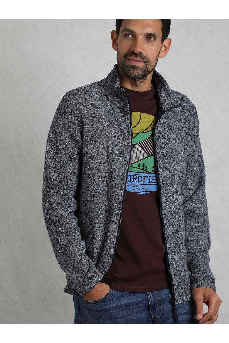 Thames Full Zip Snow Marl Fleece, Alternate, color, Navy