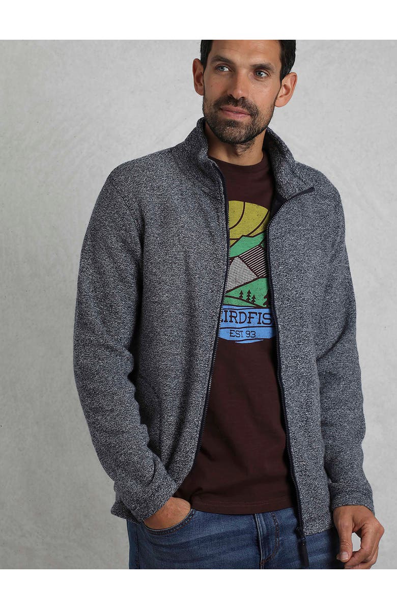 Weird Fish Thames Full Zip Snow Marl Fleece, Alternate, color, Navy