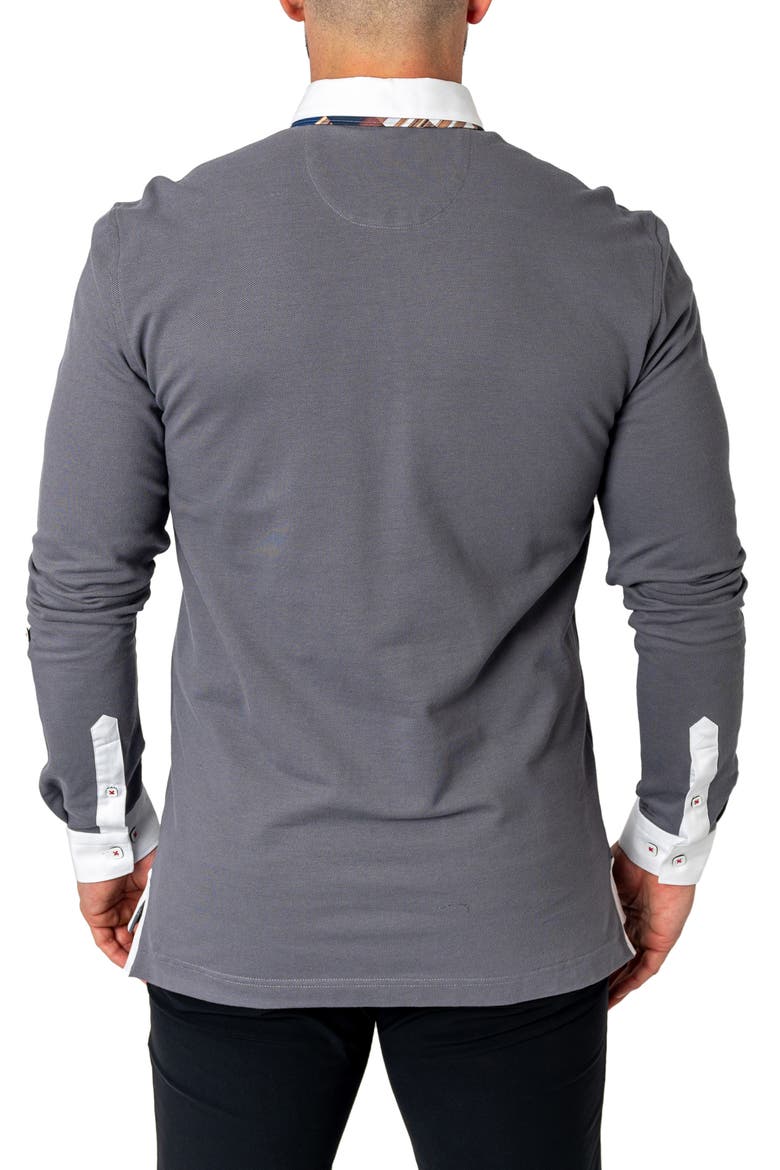 Newton Solid Mirage Grey Long Sleeve Polo, Alternate, color, GREY