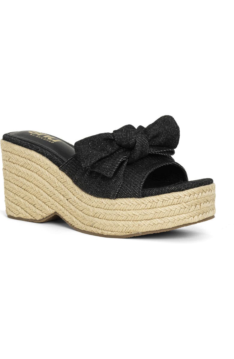 SHUSHOP Ingrid Platform Espadrille Slide Sandal, Main, color, Black