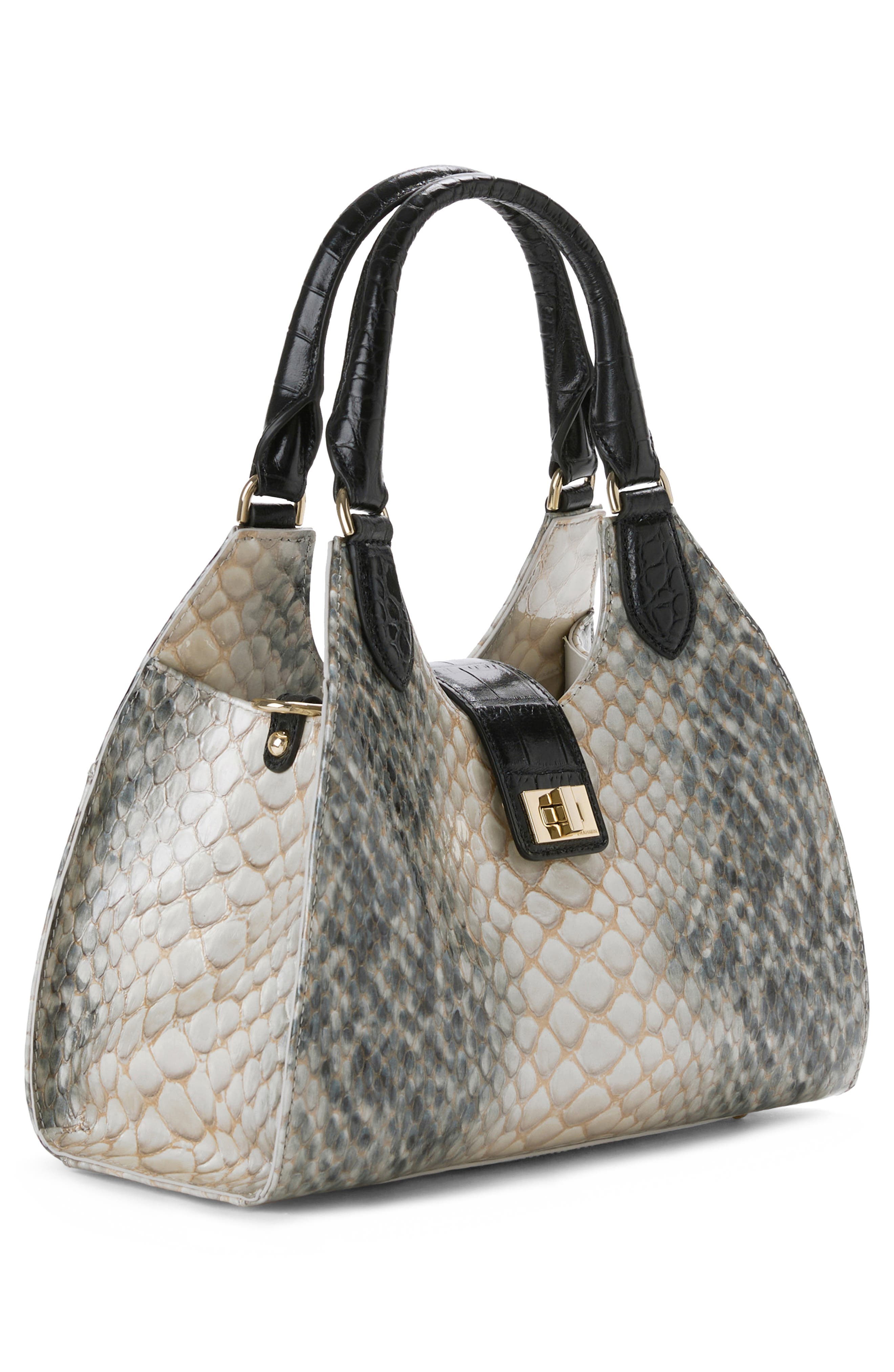 Brahmin Adrian Croc Embossed Leather Shoulder Bag, Alternate, color, 