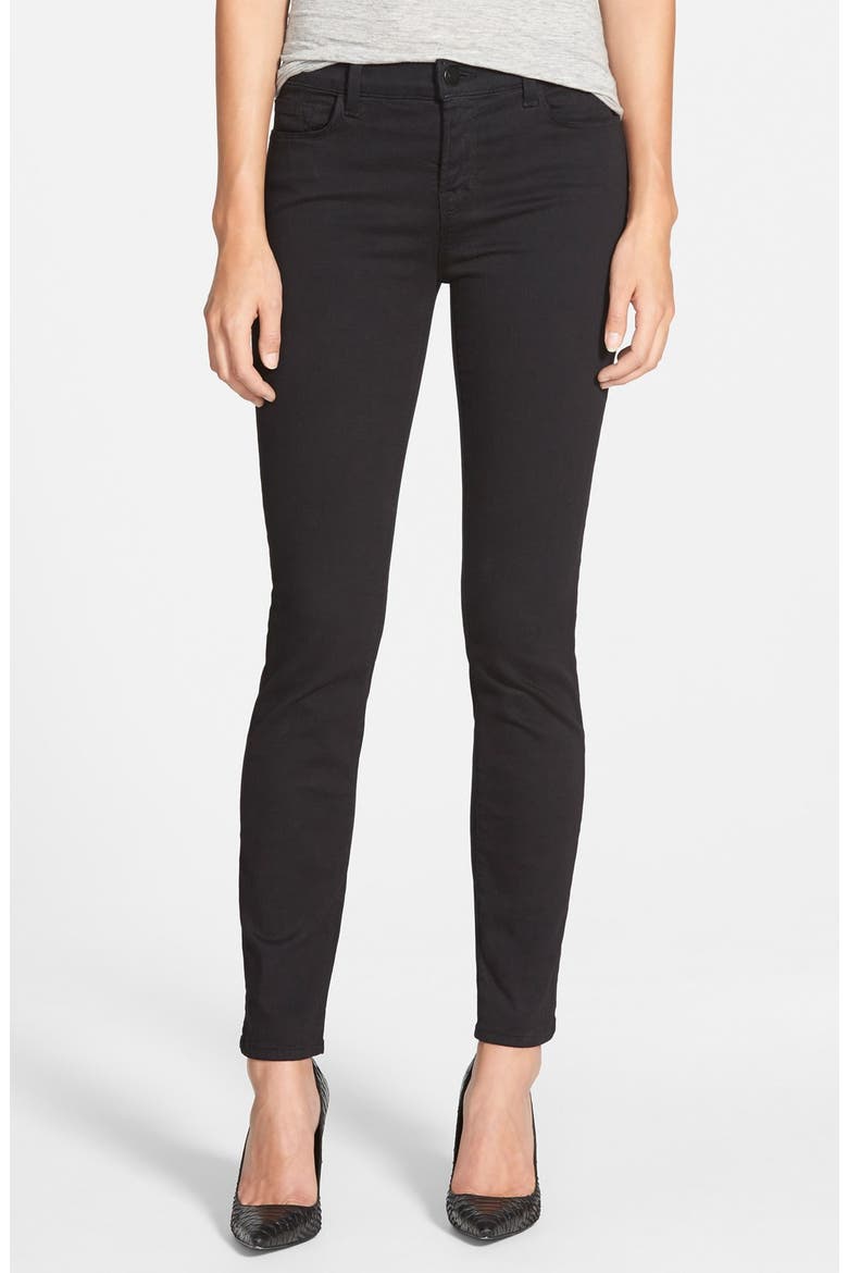 '811' Mid Rise Skinny Jeans (Nordstrom Exclusive), Main, color, BLACK
