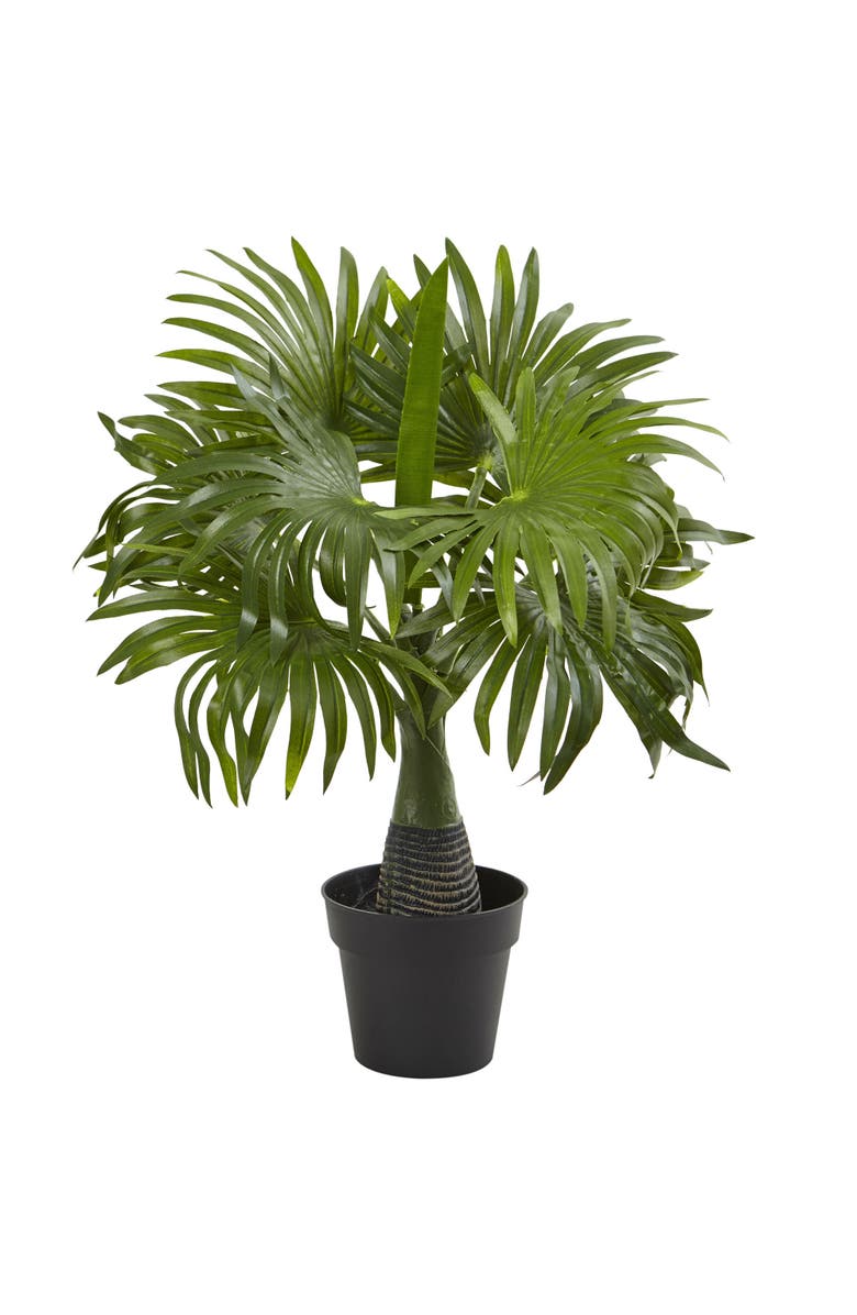 NEARLY NATURAL 16-in Mini Fountain Palm Artificial Plant, Main, color, Green