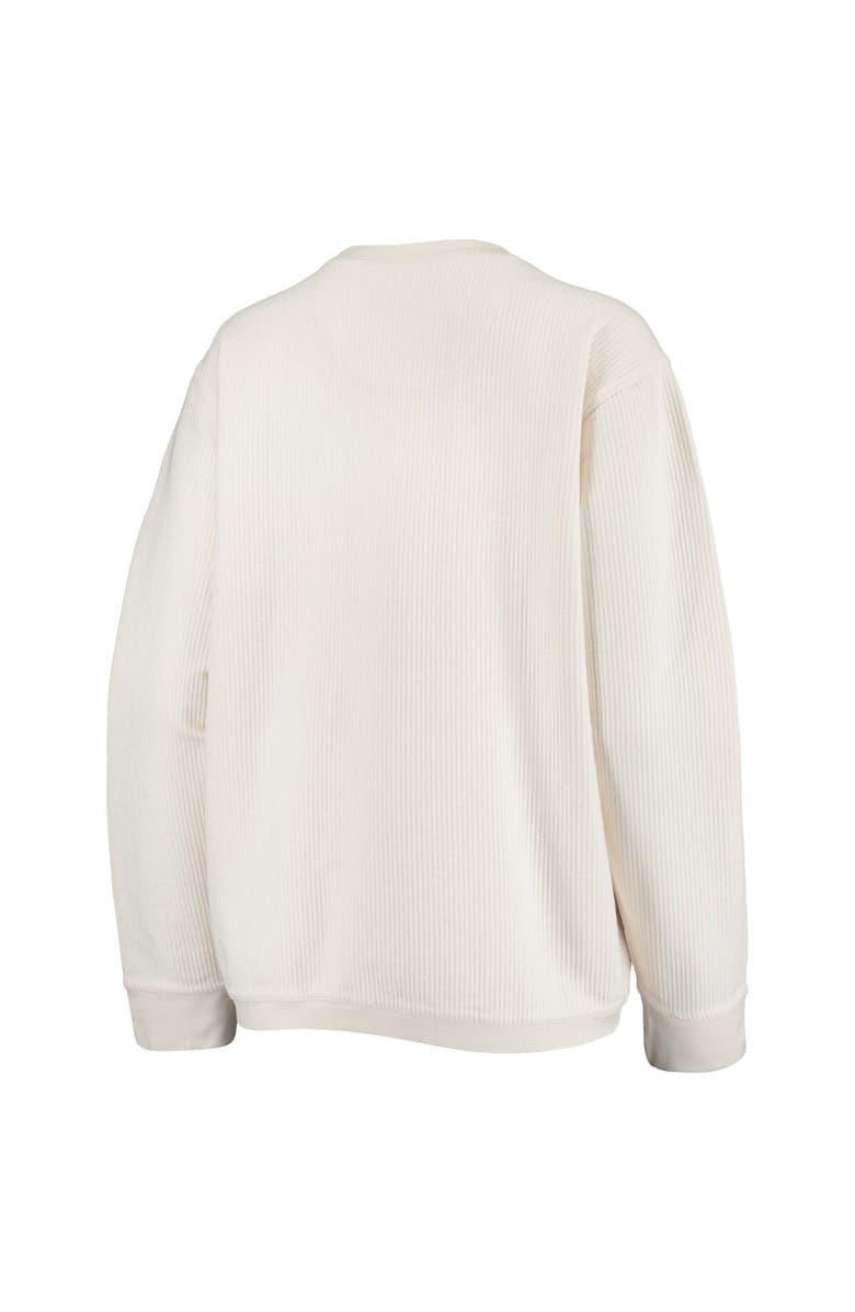 PRESSBOX Women's Pressbox White Notre Dame Fighting Irish Comfy Cord Vintage Wash Basic Arch Pullover Sweatshirt, Alternate, color,