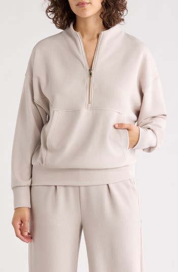 90 DEGREE BY REFLEX Scuba Ribbed Half Zip Pullover | Nordstromrack