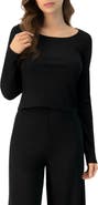 IVONNE Ribbed Long Sleeve Crop Top