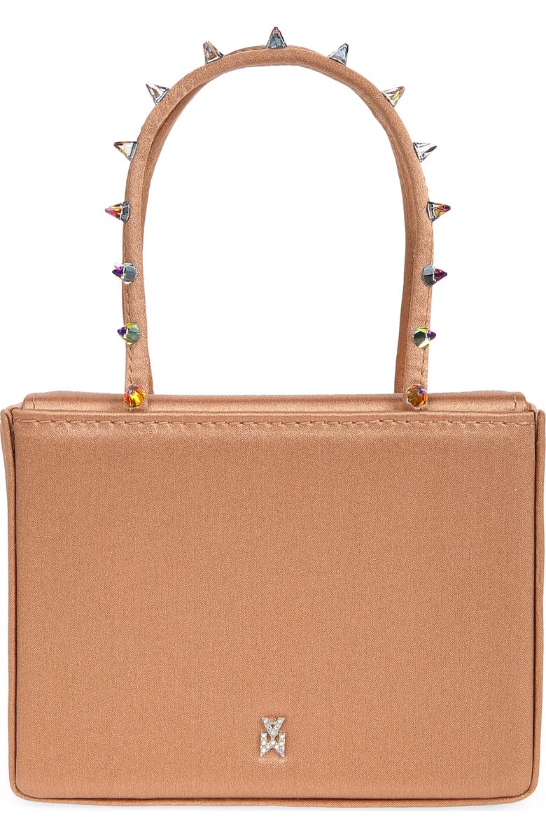 Amina Muaddi Superamini Julia Studded Top Handle Bag, Main, color,