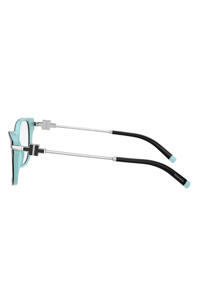 Tiffany & Co. 54mm Rectangular Optical Glasses, Alternate, color, Black Blue