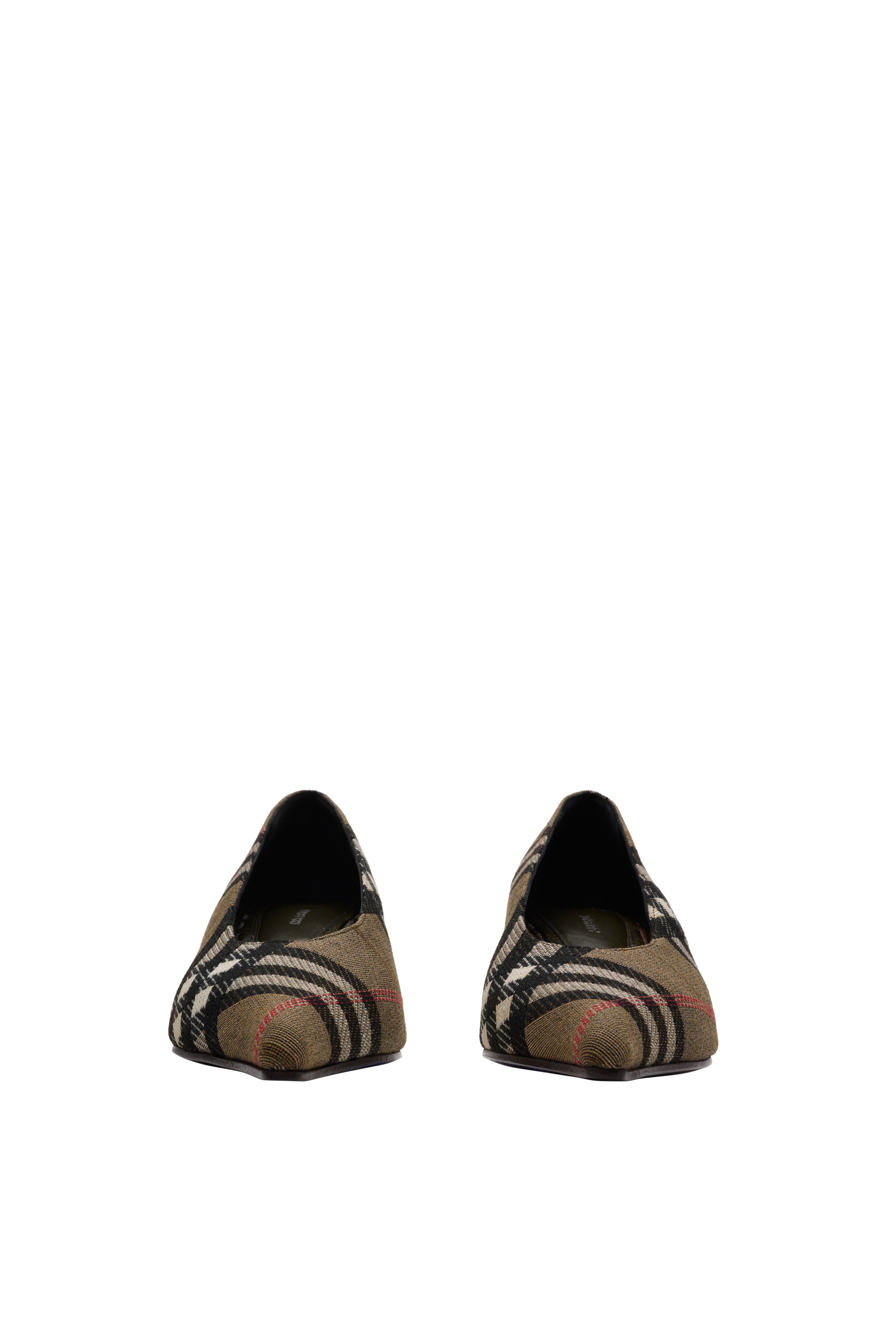 Burberry Check Cameo Low Pumps, Alternate, color, Brush Brown