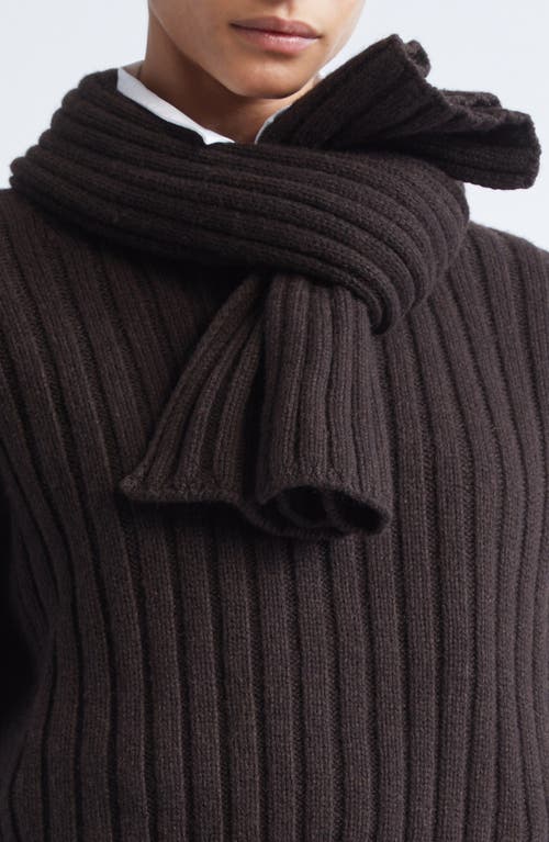 Brandon Maxwell The Ryan Scarf-detailed Ribbed Recycled-cashmere Sweater In Black