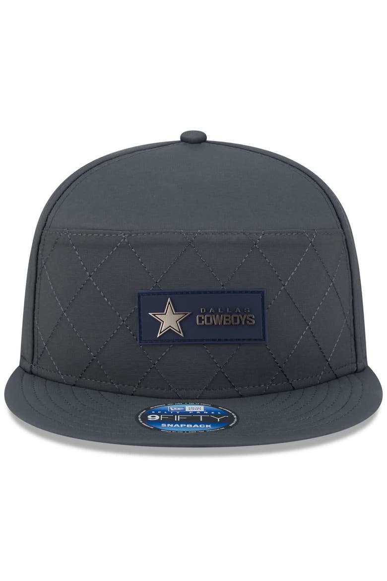 Men's New Era Charcoal Dallas Cowboys 2025 Sideline Cold Weather Split Panel 9FIFTY Snapback Hat, Alternate, color, Charcoal