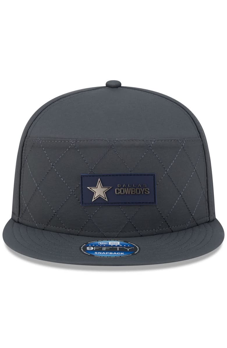 New Era Men
s New Era Charcoal Dallas Cowboys 2025 Sideline Cold Weather Split Panel 9FIFTY Snapback Hat, Alternate, color, Charcoal