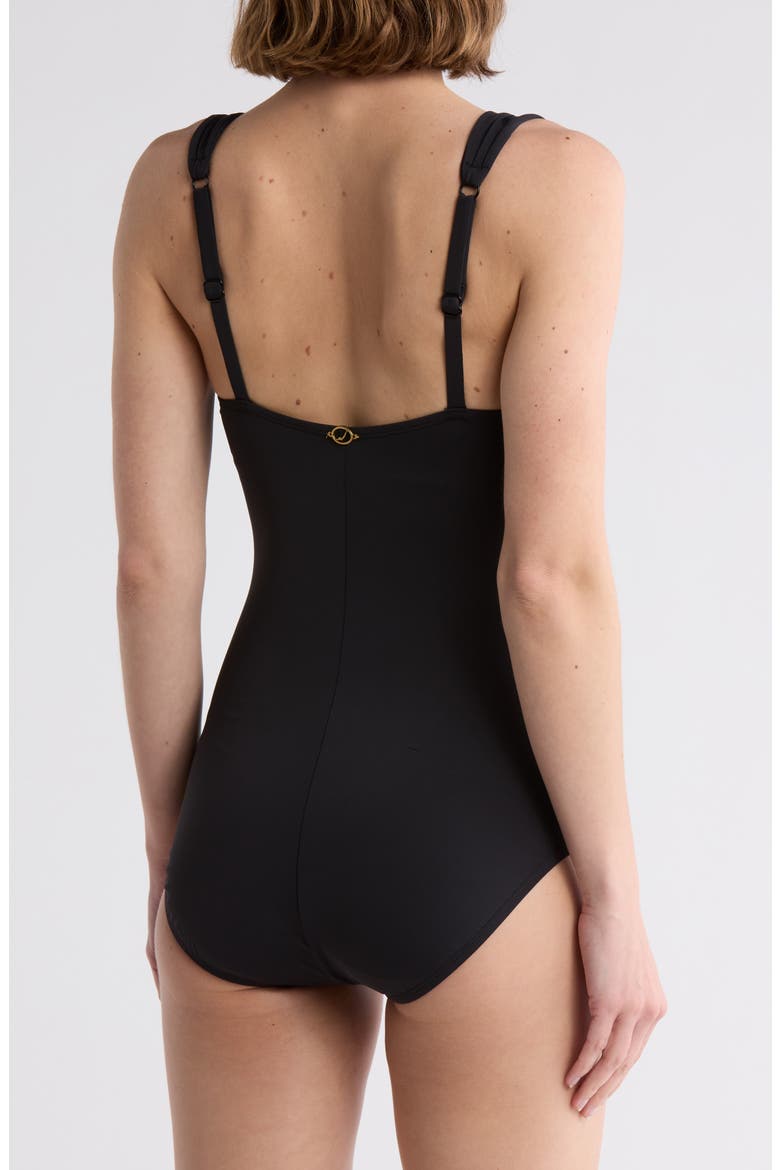 Surplice Mio One-Piece Swimsuit, Alternate, color, BLACK