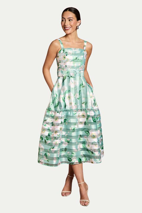 Burnout Organza Midi Dress