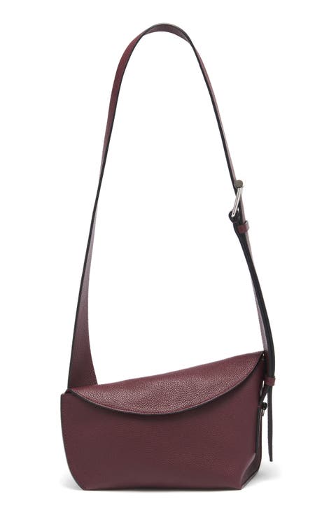 T-Bar Sling Asymmetric Leather Crossbody Bag