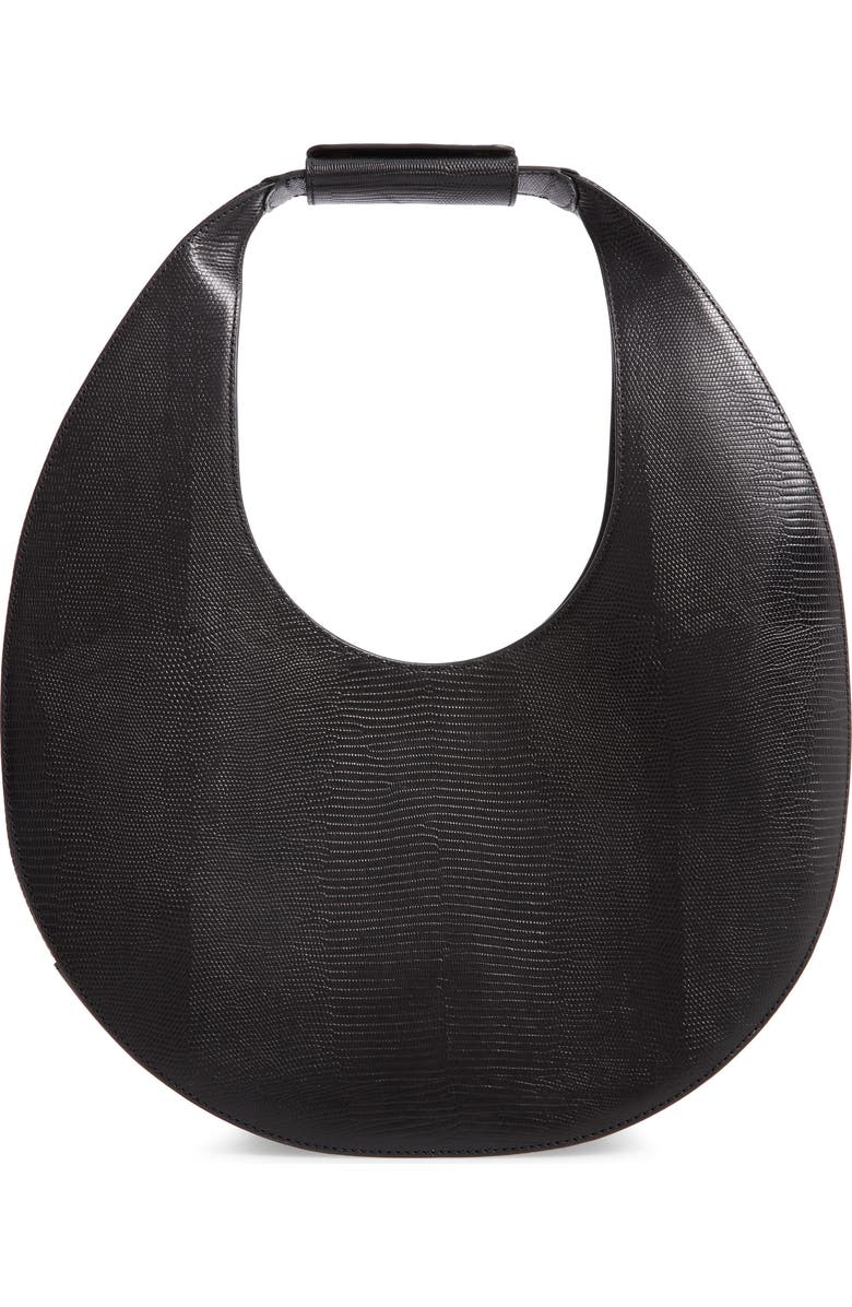 STAUD Large Moon Leather Bag, Main, color,