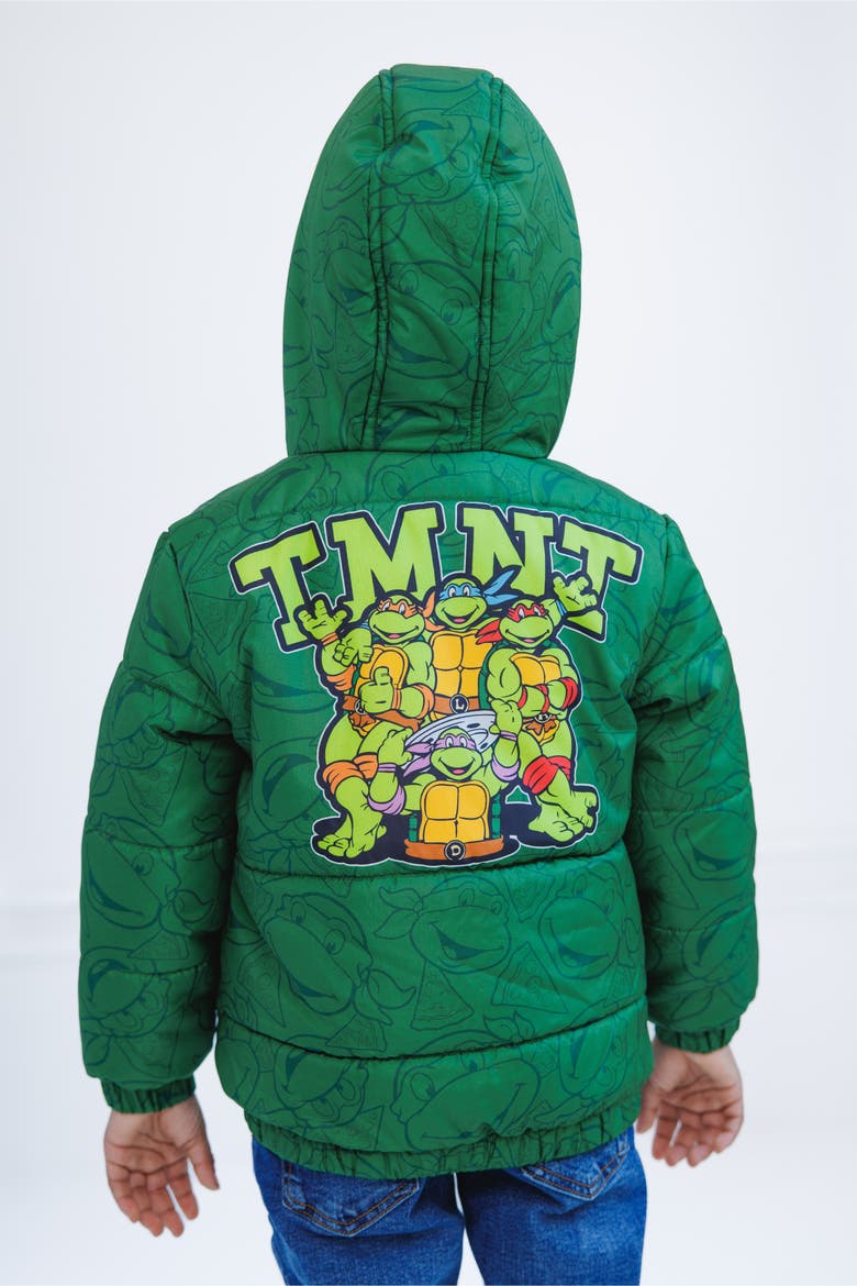 Zip-Up Hooded Puffer Jacket, Alternate, color, Forest Green