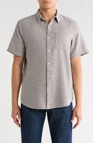 Lucky Brand San Gabriel Short Sleeve Cotton Button-Up Shirt