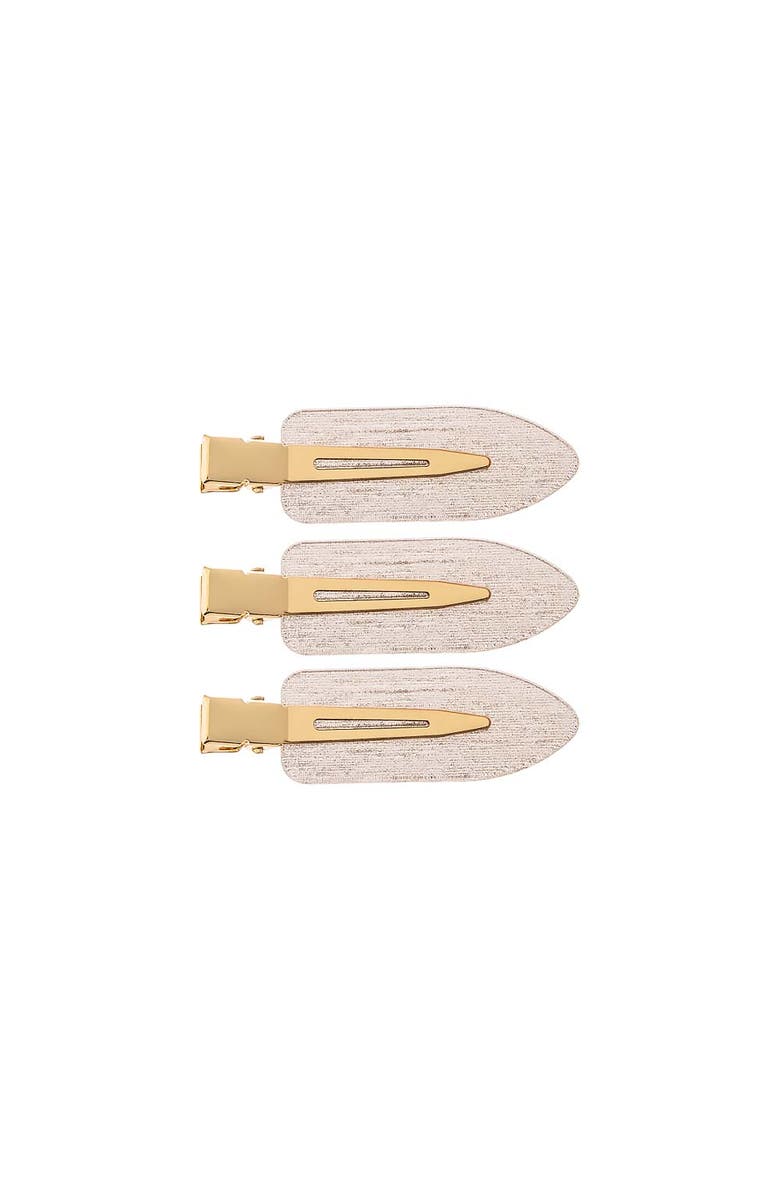 BY ADINA EDEN Shimmer Acrylic Creaseless Hair Clip Trio, Main, color, Grey