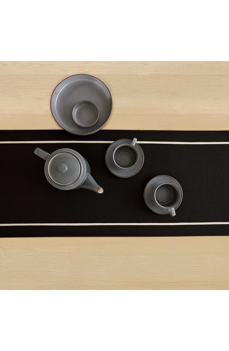 Solino Home Linen Table Runner for Dining Table, Holiday and Everyday Table Decor - Kensington, Alternate, color, Black