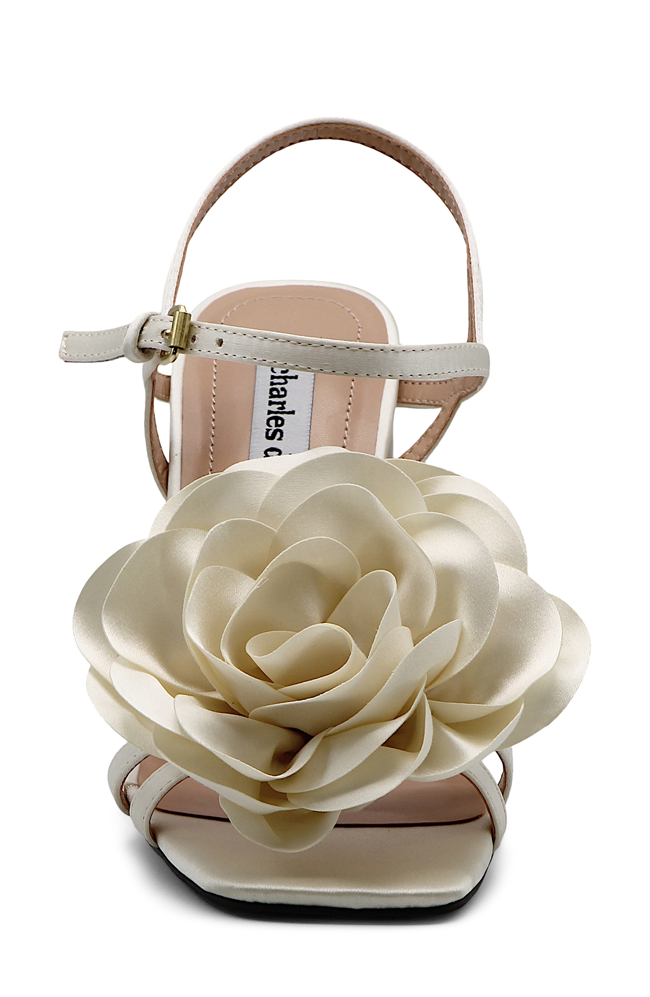 Charles David Restless Ankle Strap Sandal, Alternate, color, Ivory Satin