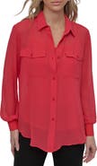 DKNY Chiffon Button-Up Shirt