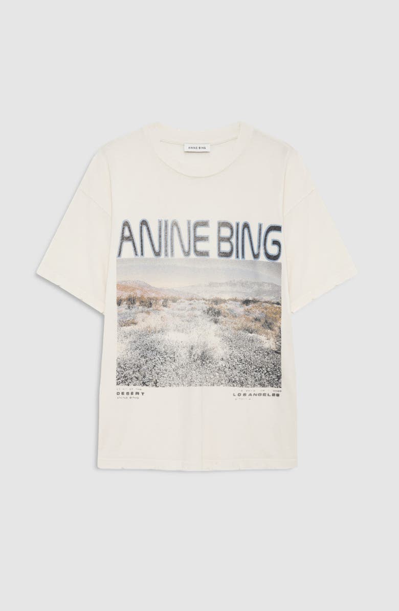 ANINE BING Cade Tee, Alternate, color, Off White Wildflowers