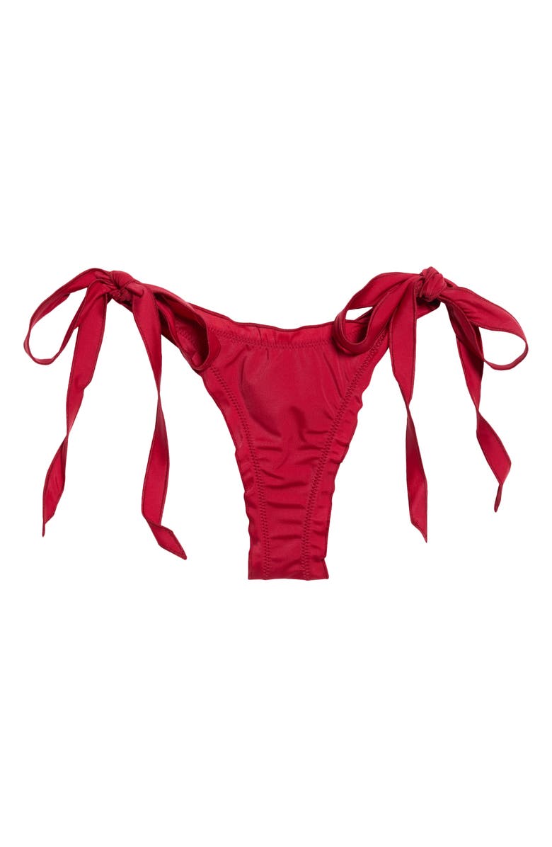 PacSun Aquamarine Merrow Side Tie Bikini Bottoms, Main, color, Red