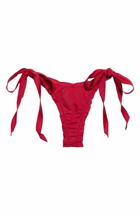 Aquamarine Merrow Side Tie Bikini Bottoms
