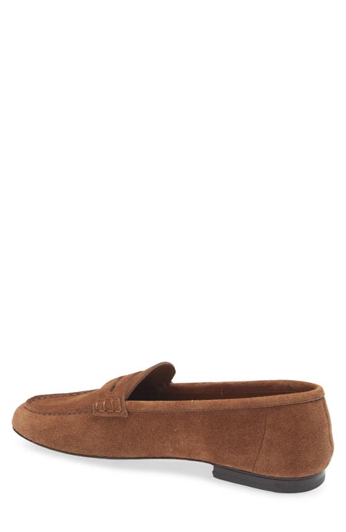 Ralph Lauren Purple Label Collins Suede Penny Loafer In Chesnut Brown