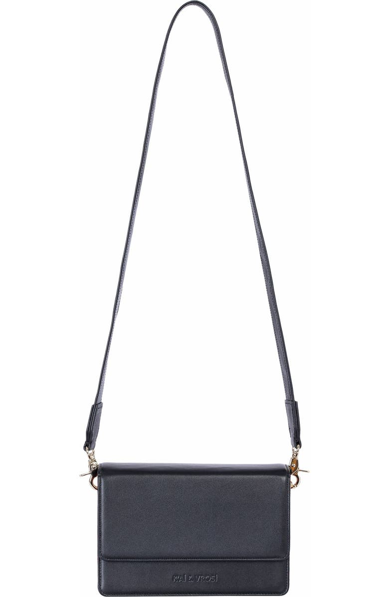 K'ai & Vrosi Leather Structured Crossbody Bag, Main, color, Black